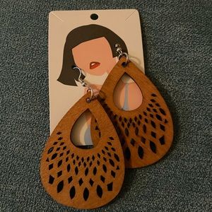 Laser cut wooden earrings lightweight